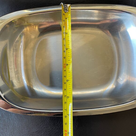 Vintage Lundtofte Denmark Stainless Steel-Teak-Mid-Century Dish - Picture 7 of 9